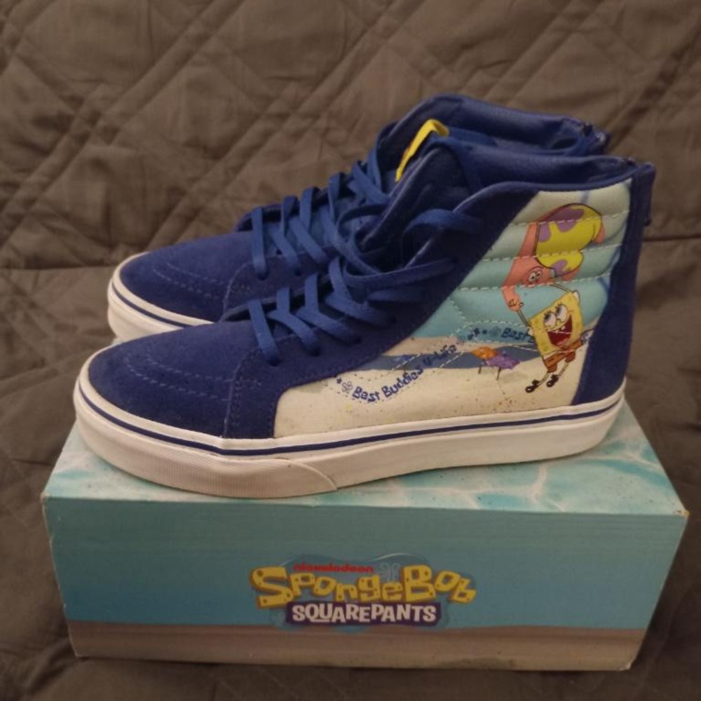 SpongeBob SquarePants Best buddies 4life Sk8-Hi Zip Vans sneakers kids size:5